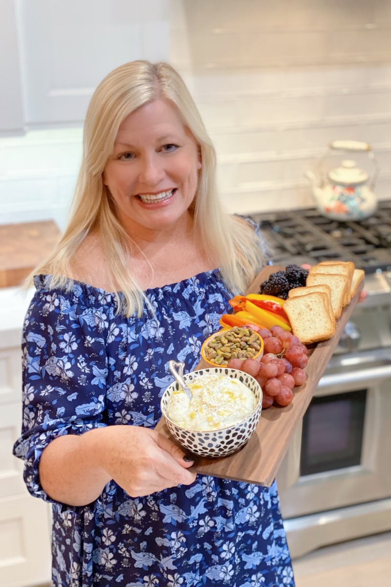 recipegirl holding appetizer board