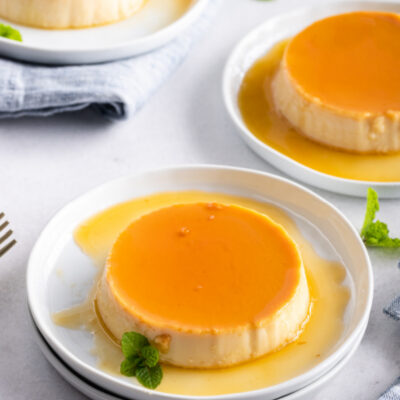 classic creamy flan on a plate