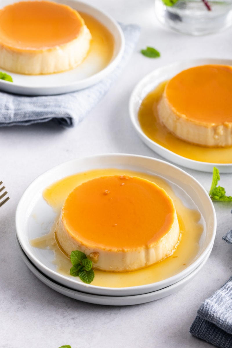 classic creamy flan on a plate