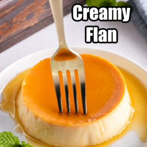 pinterest image for classic creamy flan