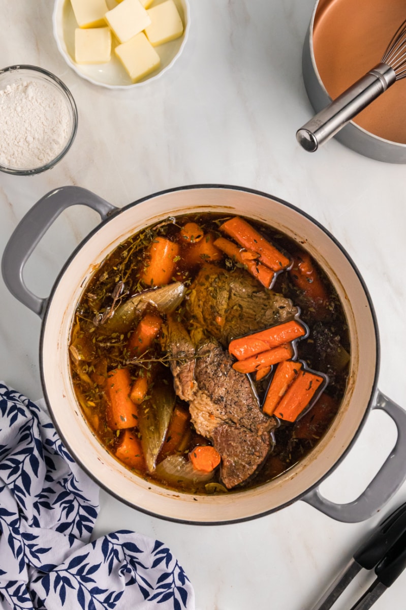 mom's pot roast in a pot