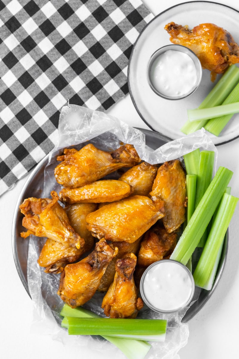 buffalo wings on a platter