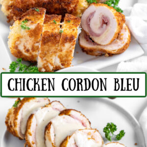 pinterest image for chicken cordon bleu