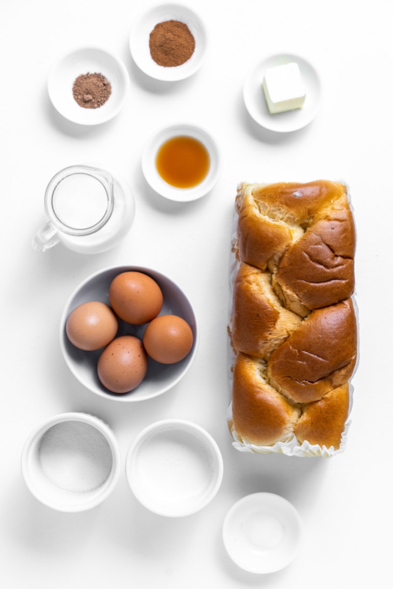 ingredients displayed for making the best classic french toast