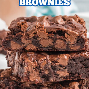 pinterest image for chocolate overload brownies