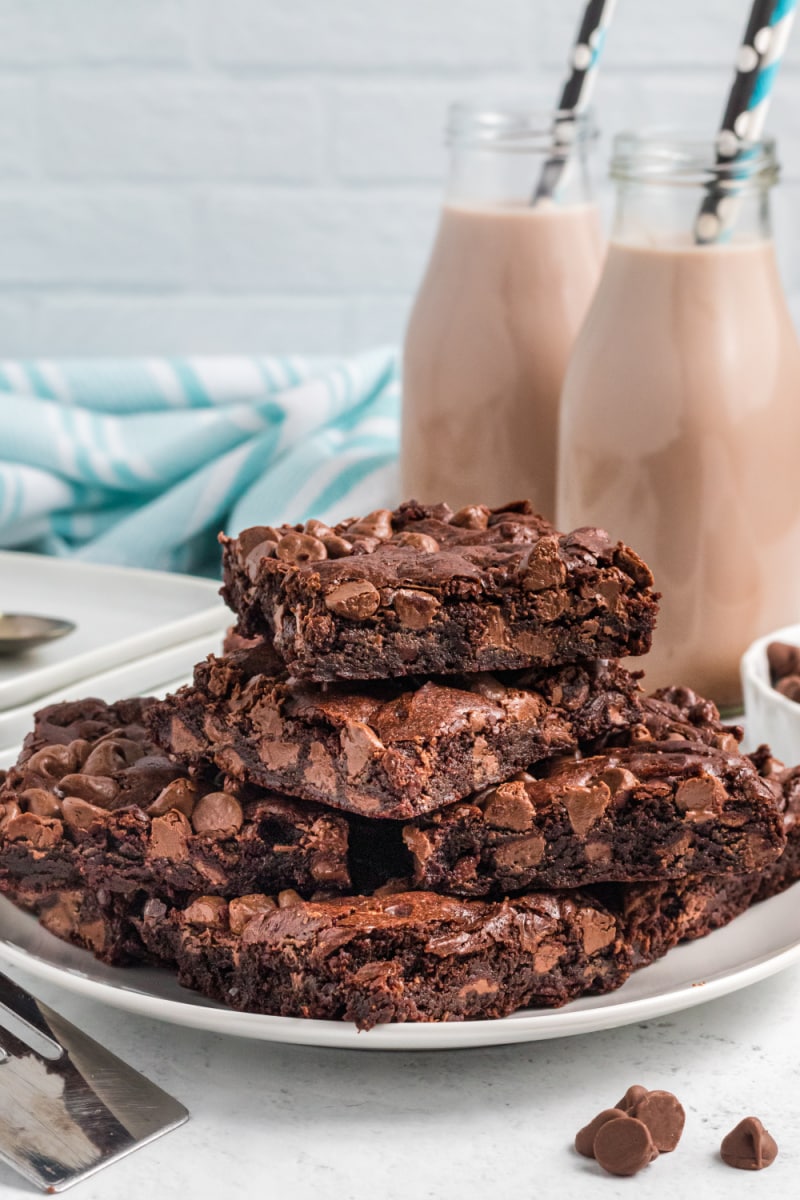 brownies displayed on a platter