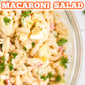 pinterest image for classic macaroni salad