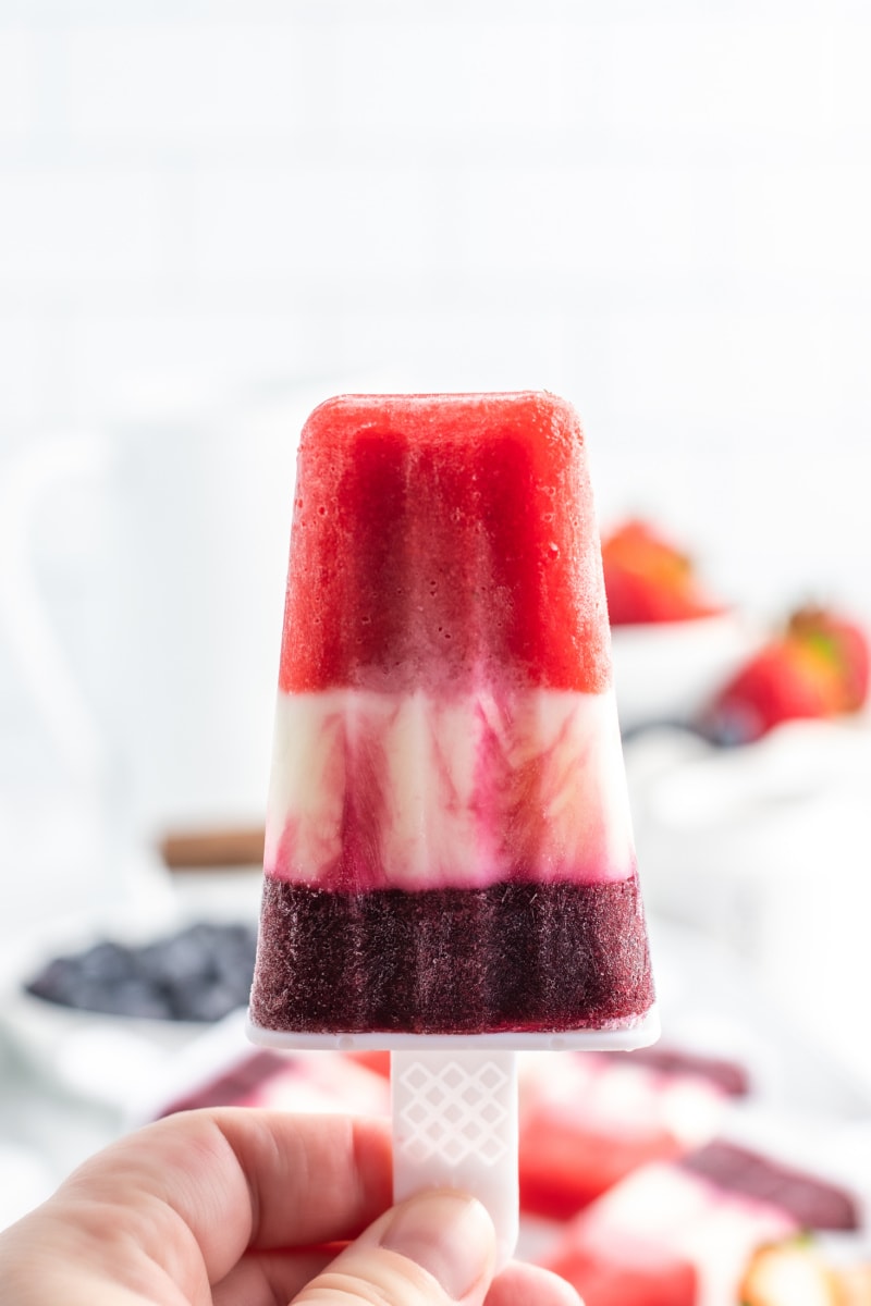 red white and blueberry popsicle