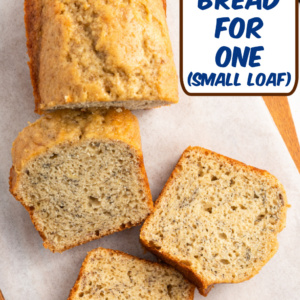 pinterest image for banana bread for one