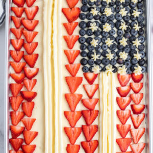 pinterest image for flag cake