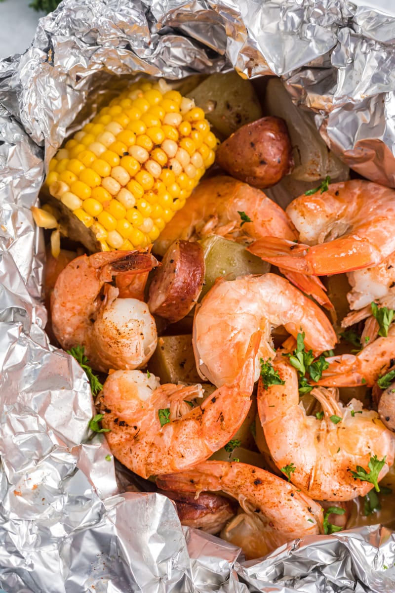 grilled shrimp packet