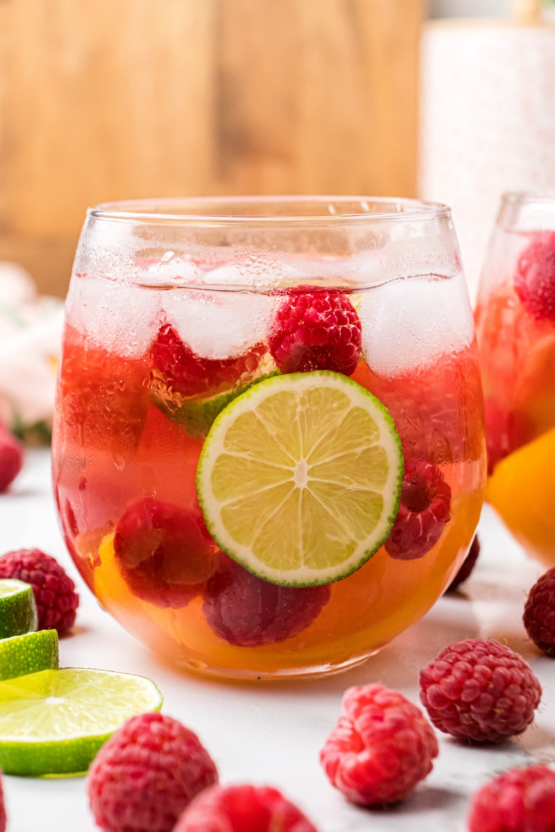 glass of rose sangria