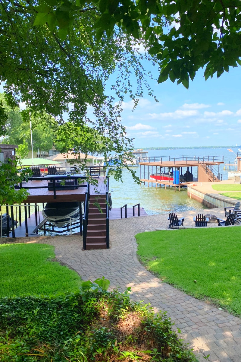 texas lake house view to lake in backyard