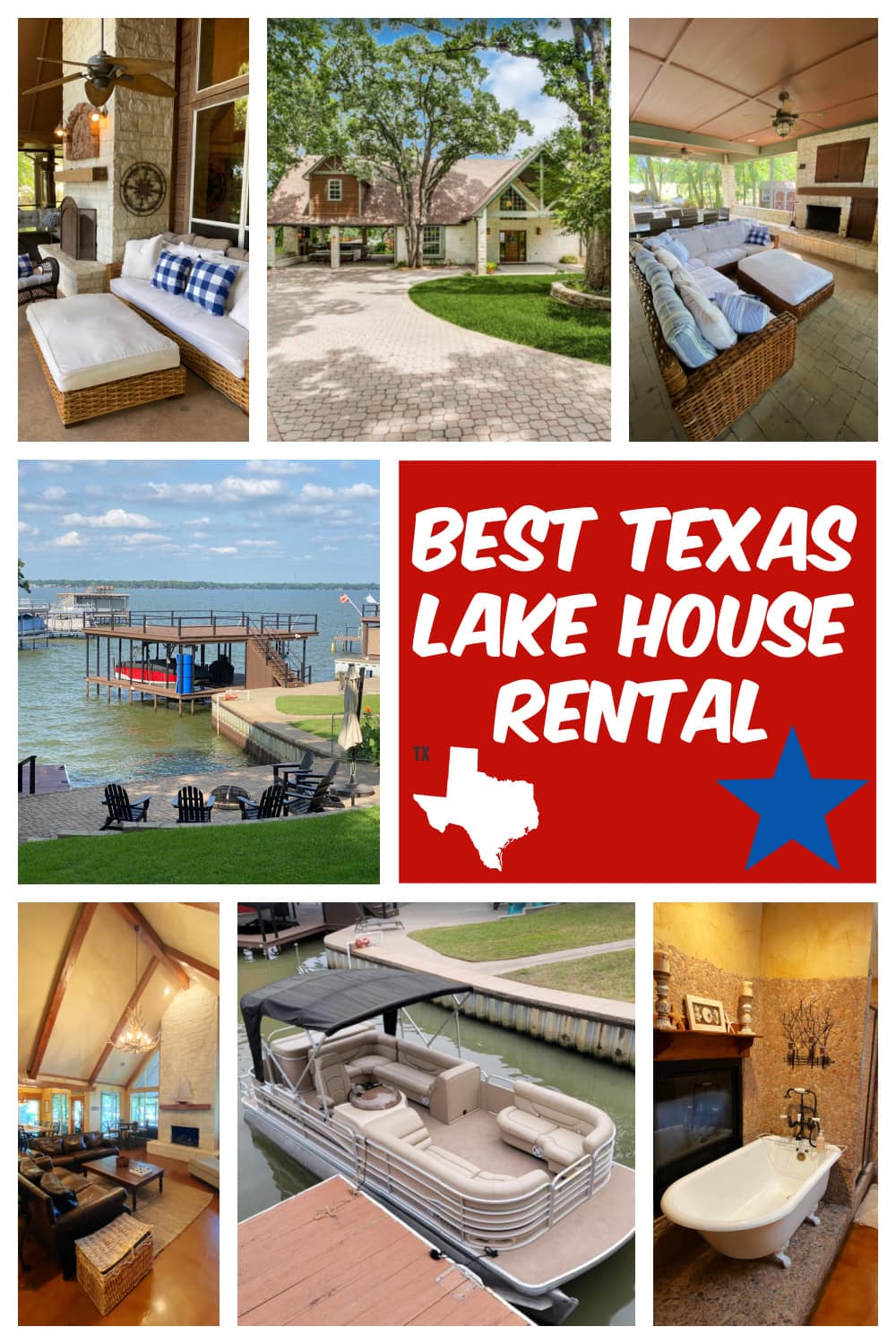 pinterest pin for texas lake house rental