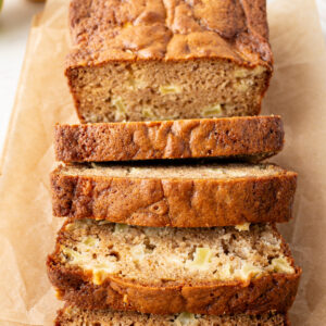 loaf of apple cider bread sliced