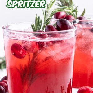 pinterest image for cranberry gin spritzer