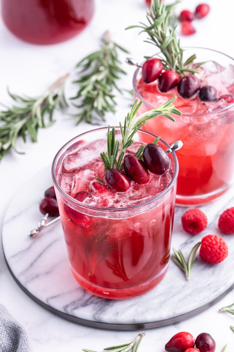 cranberry gin spritzers