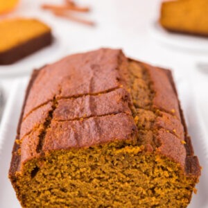 whole wheat pumpkin bread loaf sliced