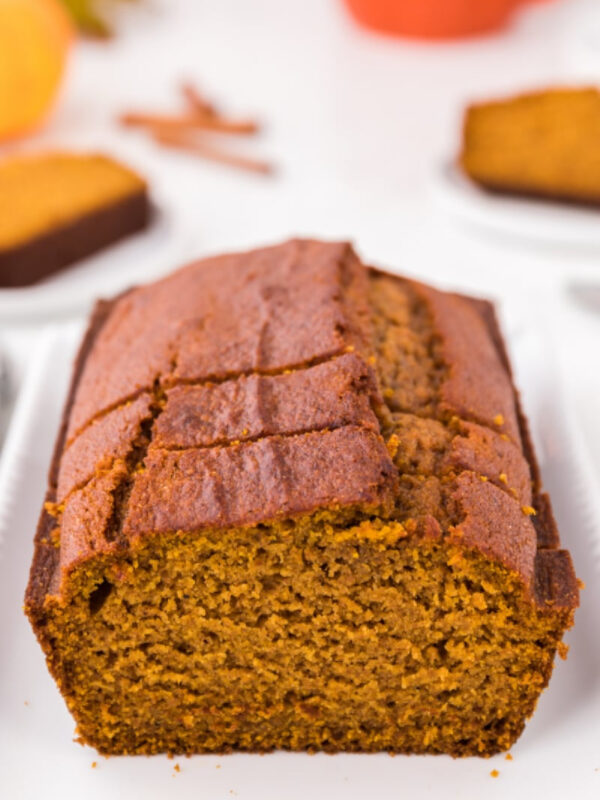 whole wheat pumpkin bread loaf sliced