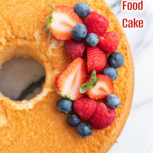 pinterest image for classic angel food cake