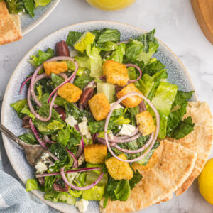 pinterest image for greek caesar salad