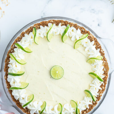 margarita key lime pie overhead shot