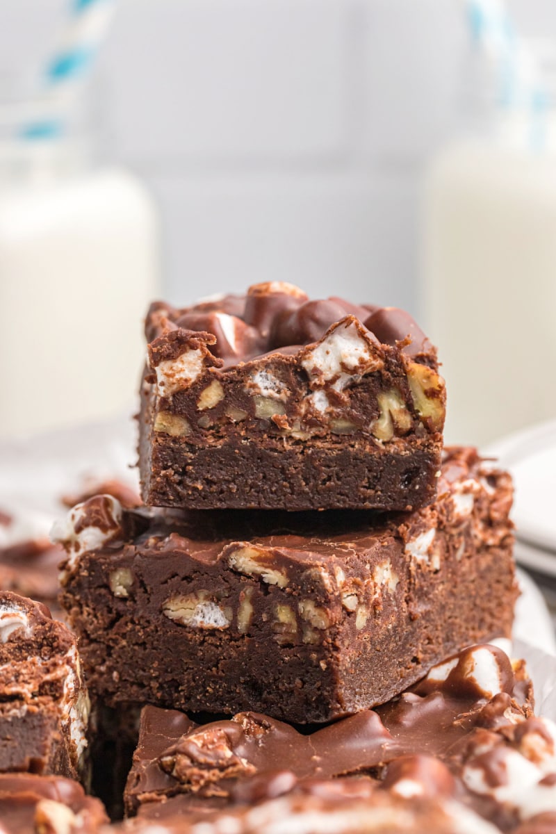 stack of mississippi mud brownies