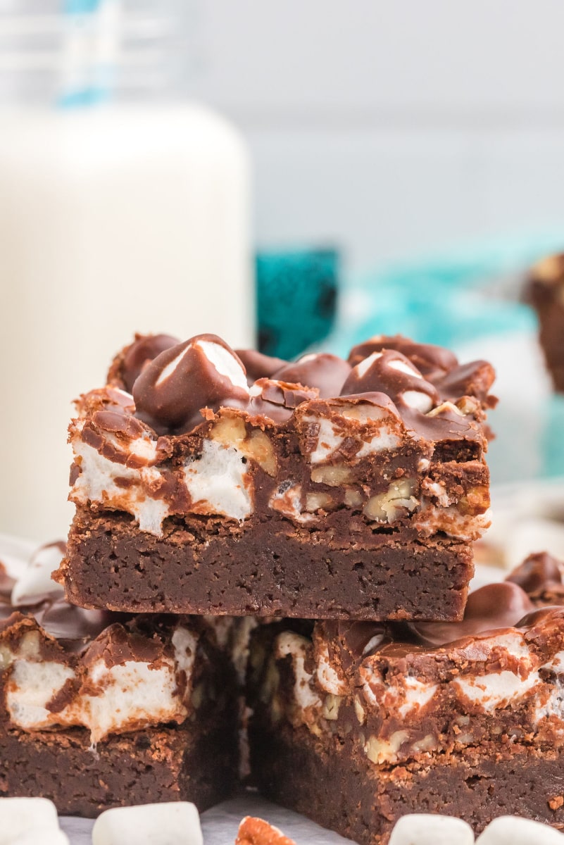 stack of mississippi mud brownies