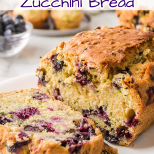 pinterest image for blueberry zucchini bread