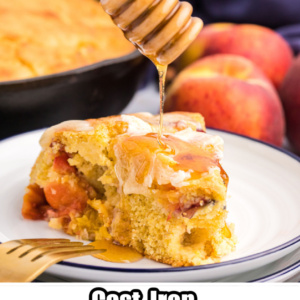 Cast Iron Peach Cornbread Pinterest Pin