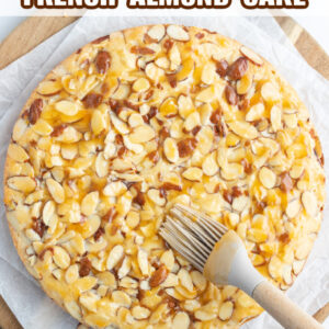 pinterest image for french almond cake
