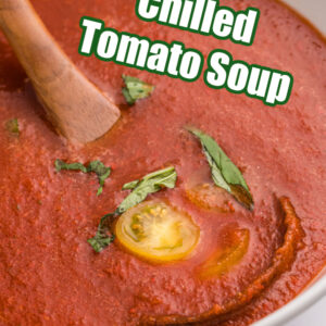 pinterest image for chilled tomato soup