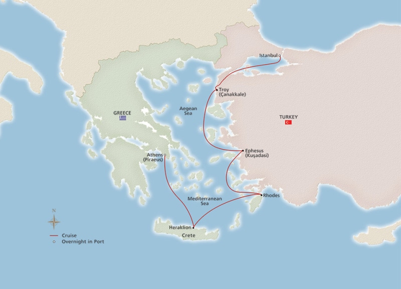 viking cruises ancient mediterranean treasures cruise route map