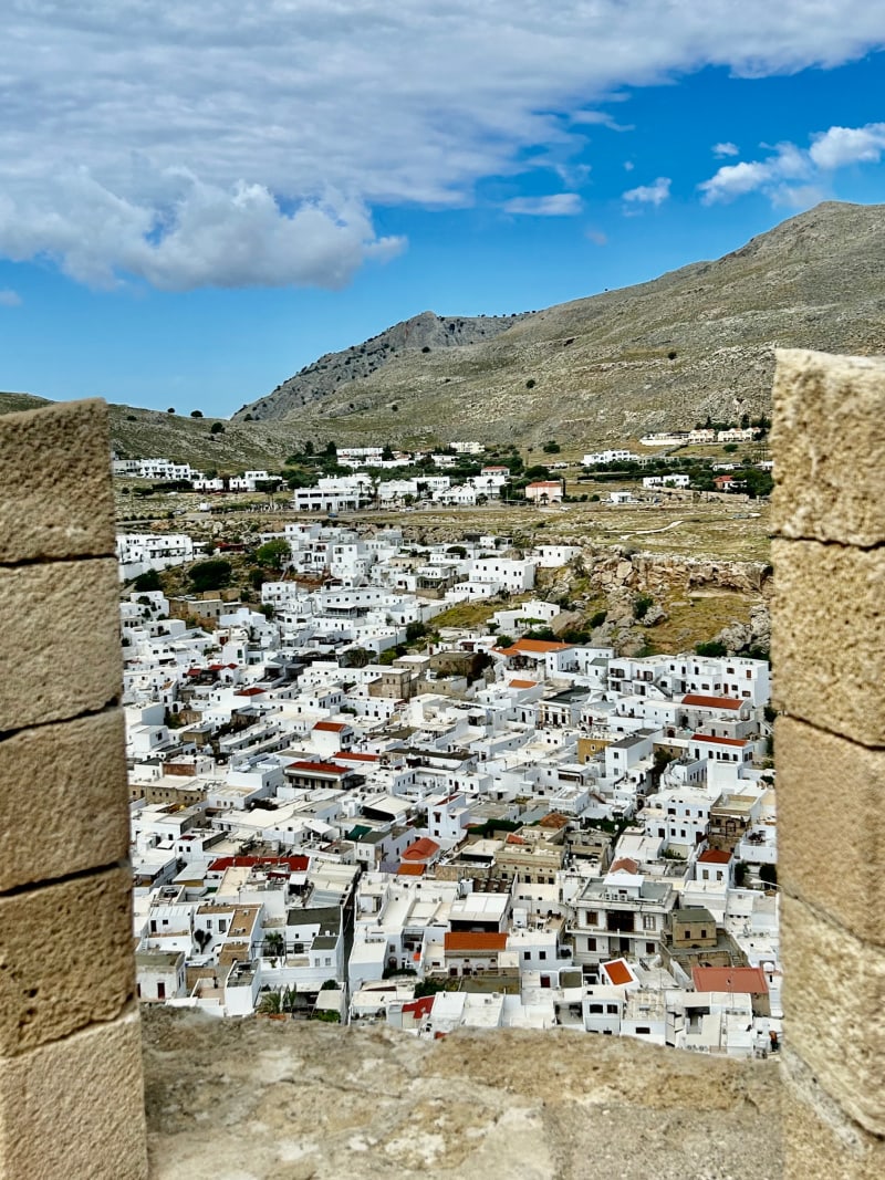 greece scenic view to town