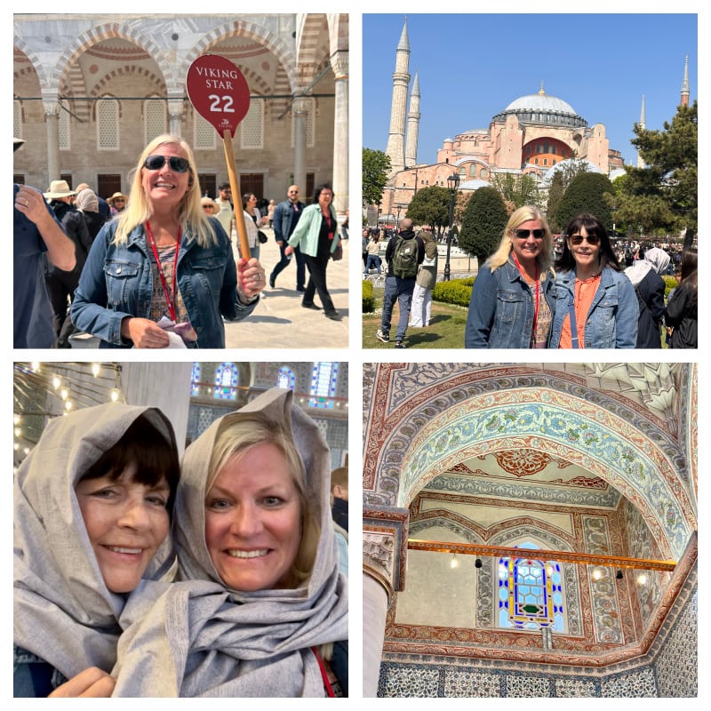 four photos touring blue mosque istanbul