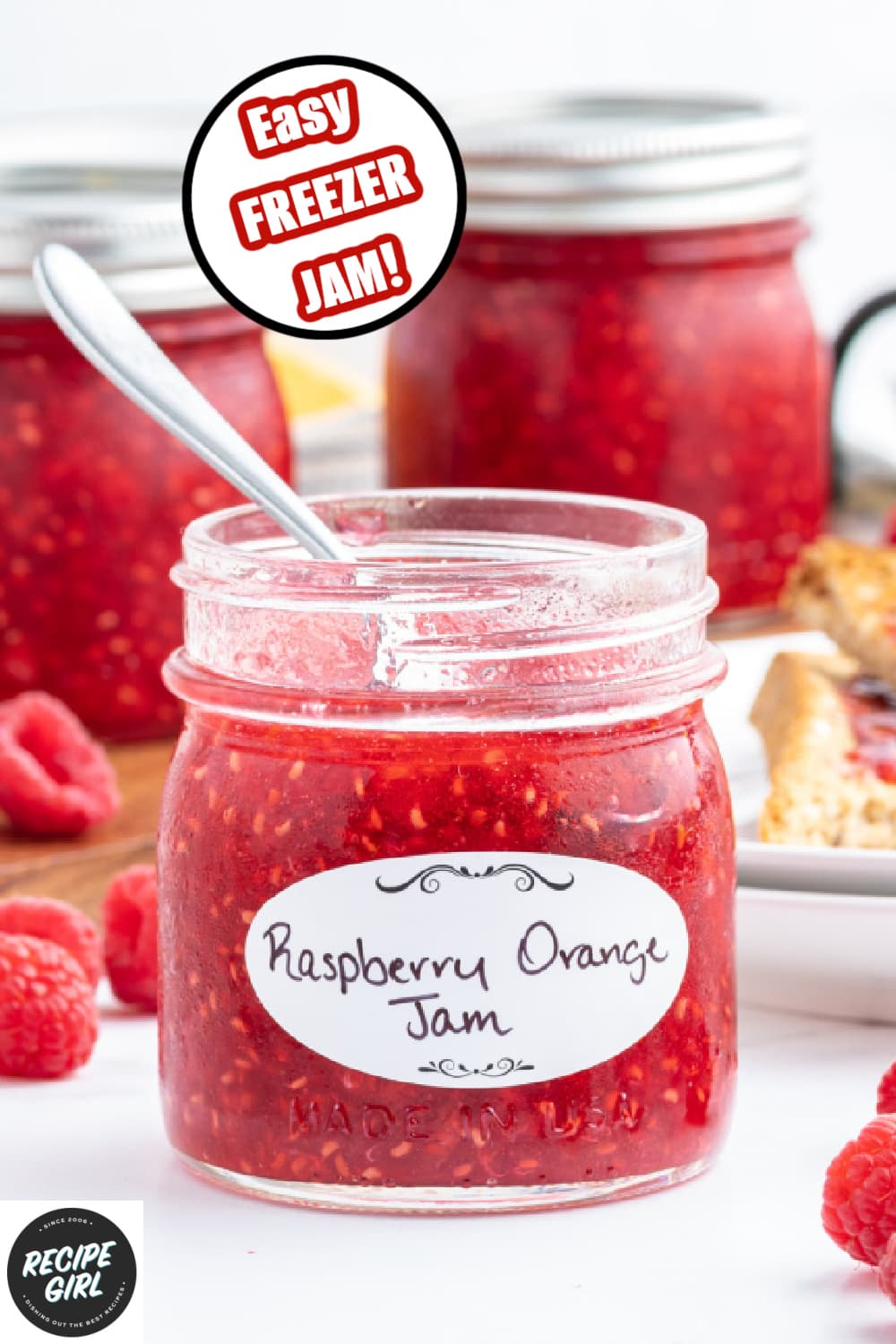 Raspberry Orange Freezer Jam Recipe Girl®