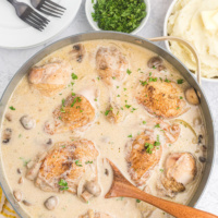 Chicken Fricassee in a pan