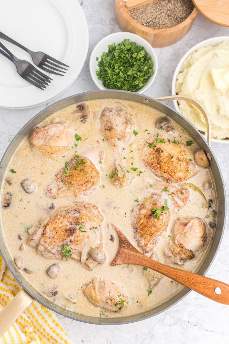 Chicken Fricassee in a pan
