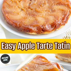 pinterest image for easy apple tarte tatin