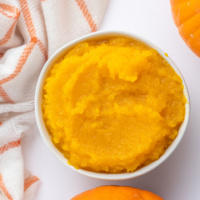 pumpkin puree in a bowl