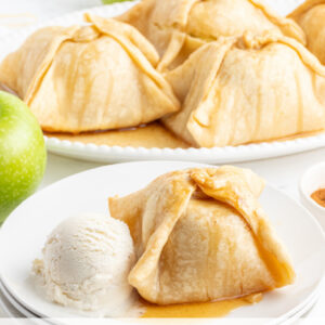 pinterest image for apple dumplings