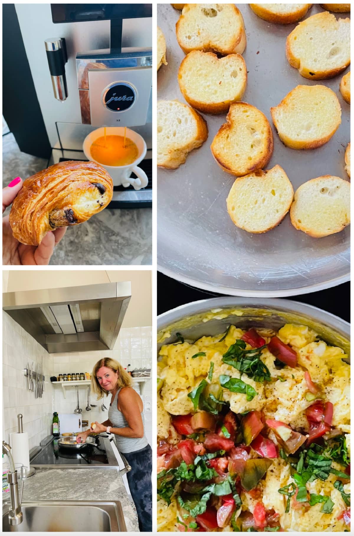 breakfast collage of chateau de valcreuse