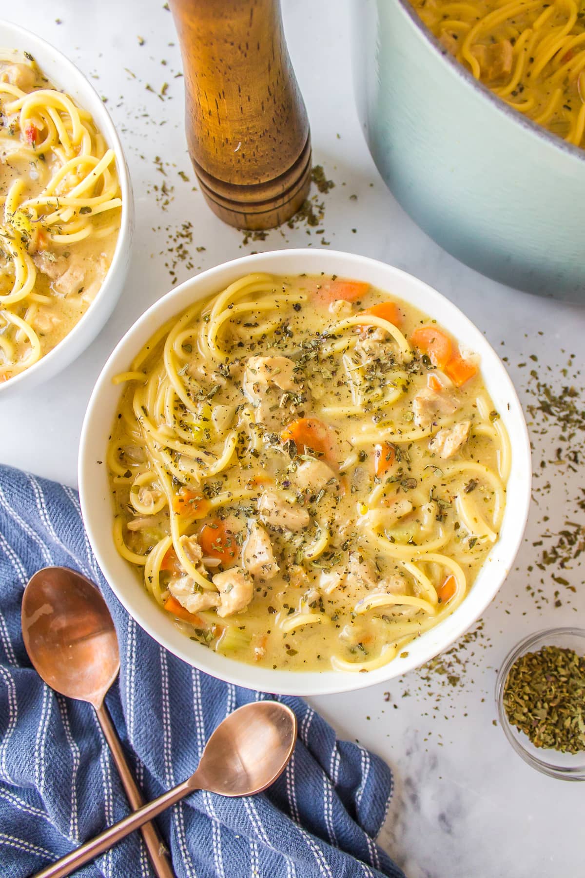 bowl of chicken alfredo soup