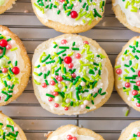 christmas lofthouse cookies on cooling rack