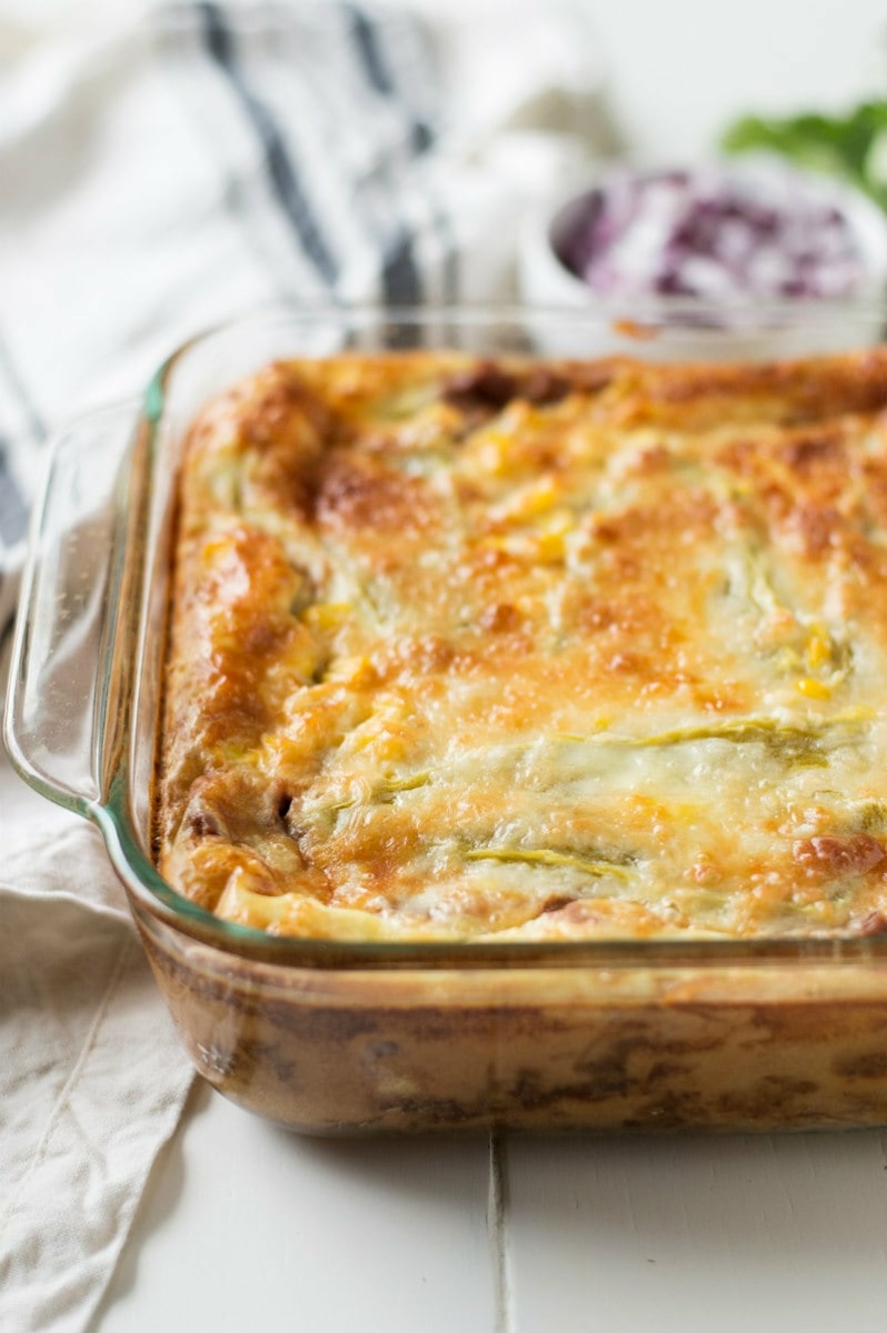 chiles relleno casserole in dish