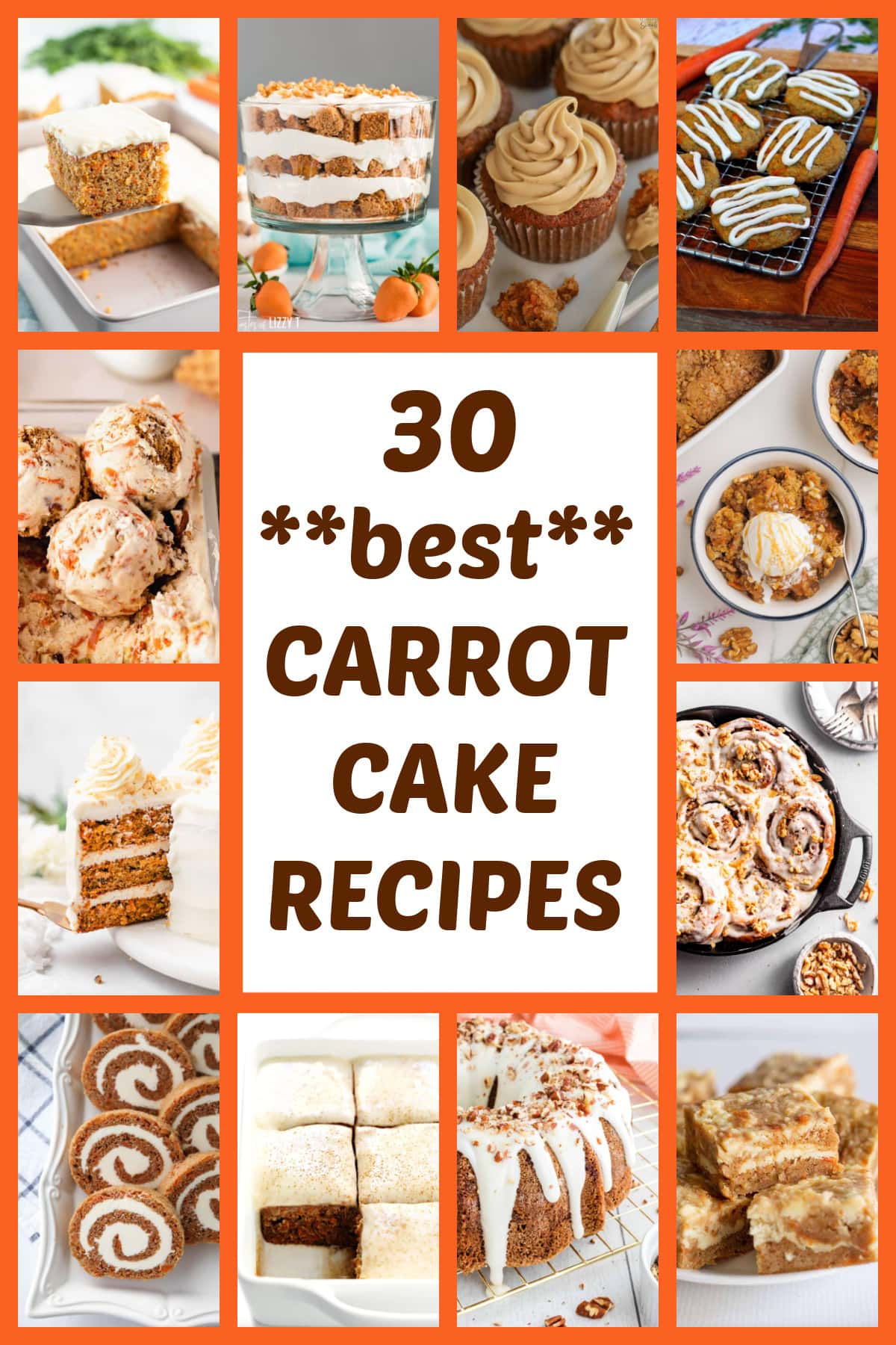 collage pinterest pin of best carrot cake recipes