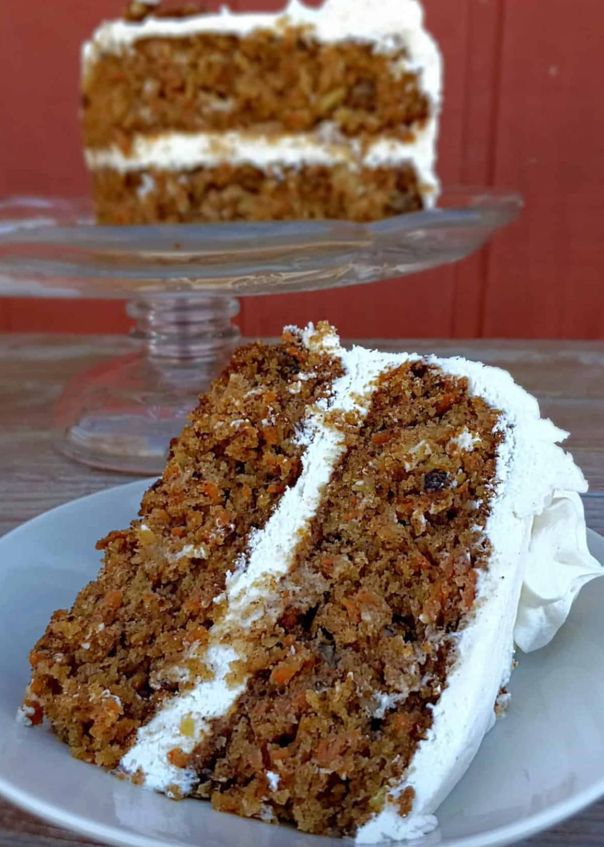 slice of amish carrot cake