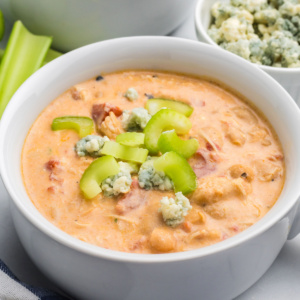 buffalo chicken soup in a bowl