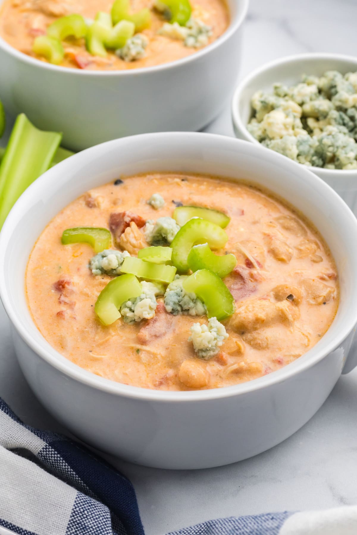 buffalo chicken soup in a bowl