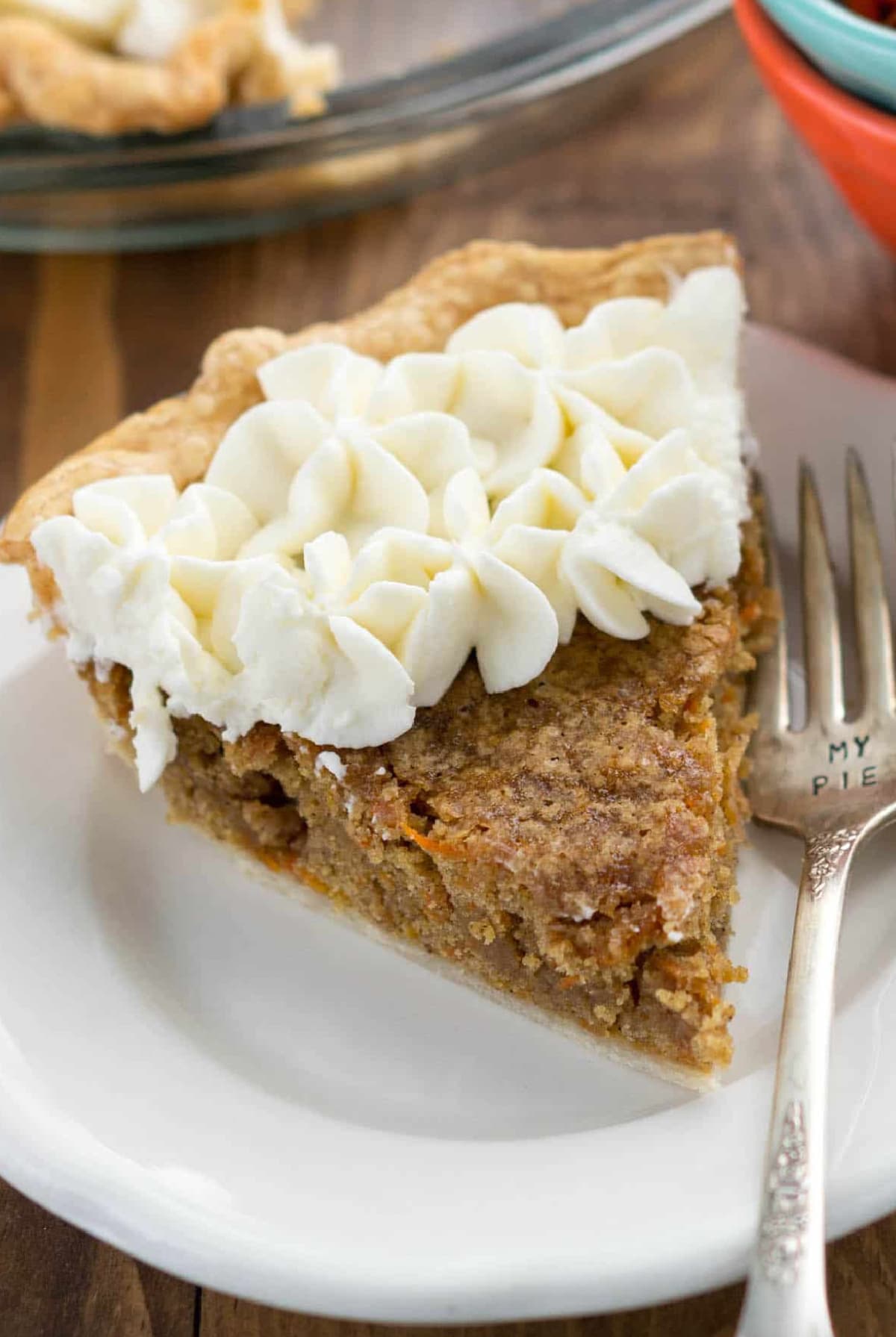 slice of carrot cake pie